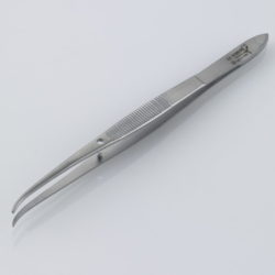 Susol Single Use Iris Dissecting Forceps Curved Serrated 11.5cm pk10 min